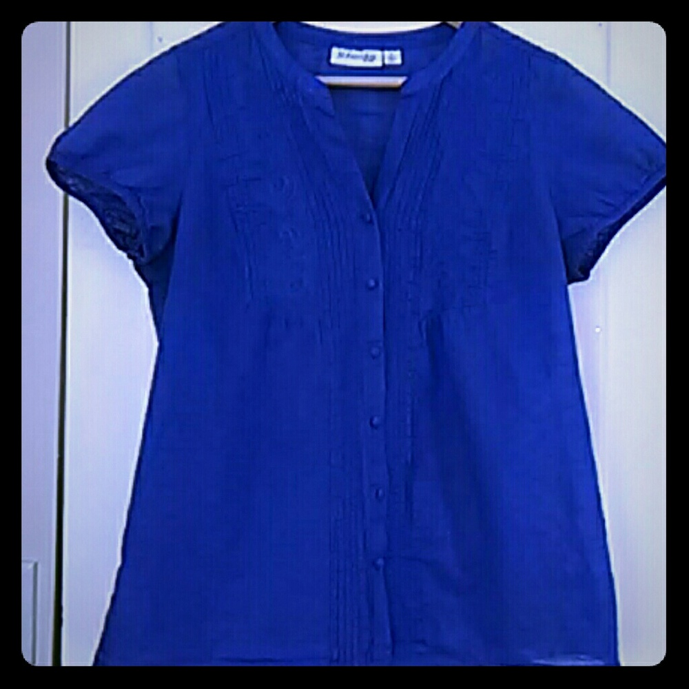 Linen Button Down Blouse, Size M, St. John's Bay